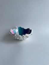 Horse chestnut inspired hatched white blue pink and touch of gold.