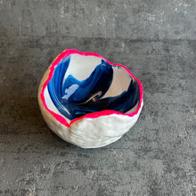 Small Hatched in white, hot pink and blue