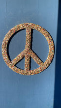 Large gold 40cm resin  multicoloured sequins and glitter peace sign