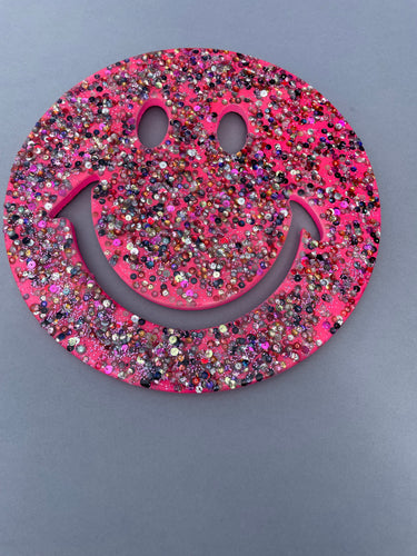 Medium Hot pink sequin smiley