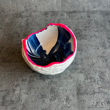 Small Hatched in white, hot pink and blue