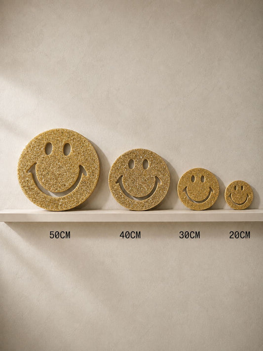Epoxy resin smiley in gold glitter