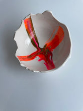 Horse chestnut inspired hatched. White pink orange and gold.