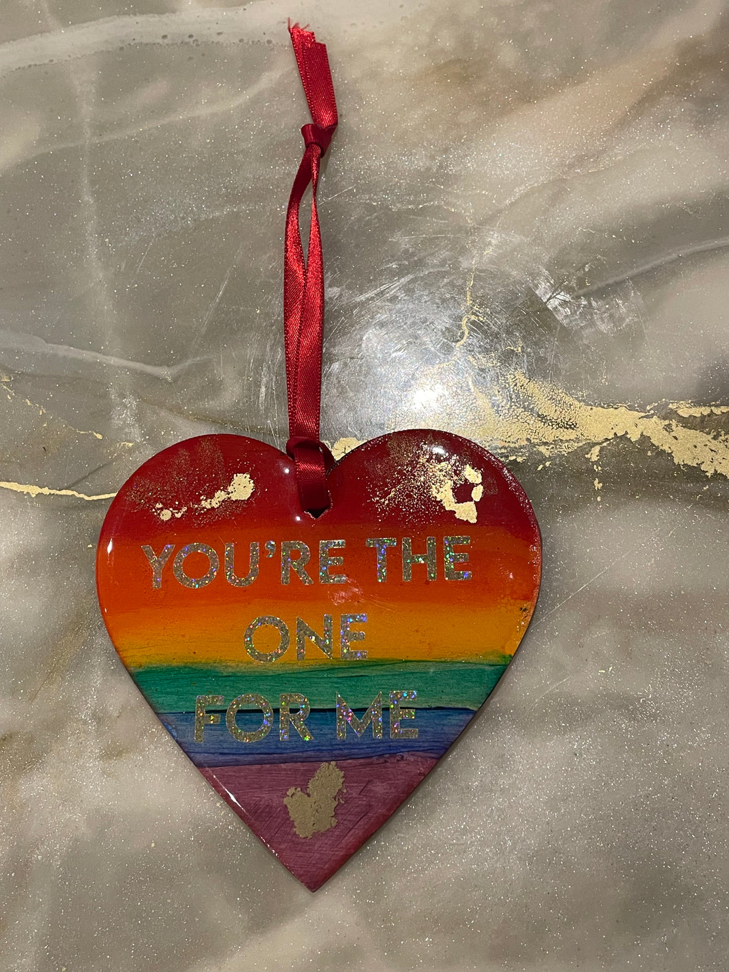 Rainbow heart.