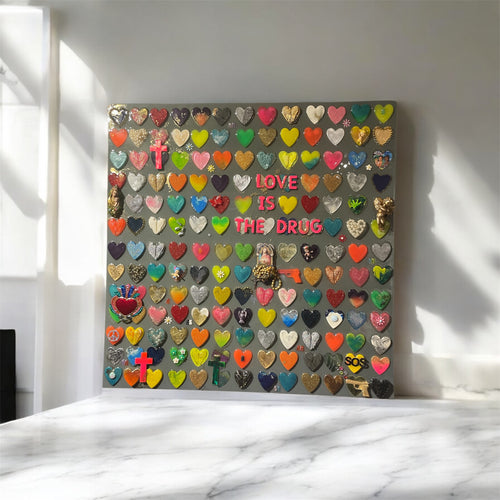 LOVE IS THE DRUG HEART ART