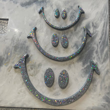 Medium silver glitter eyes and mouth