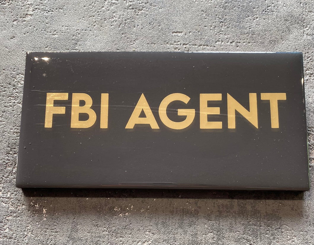 FBI agent plaque in grey and gold