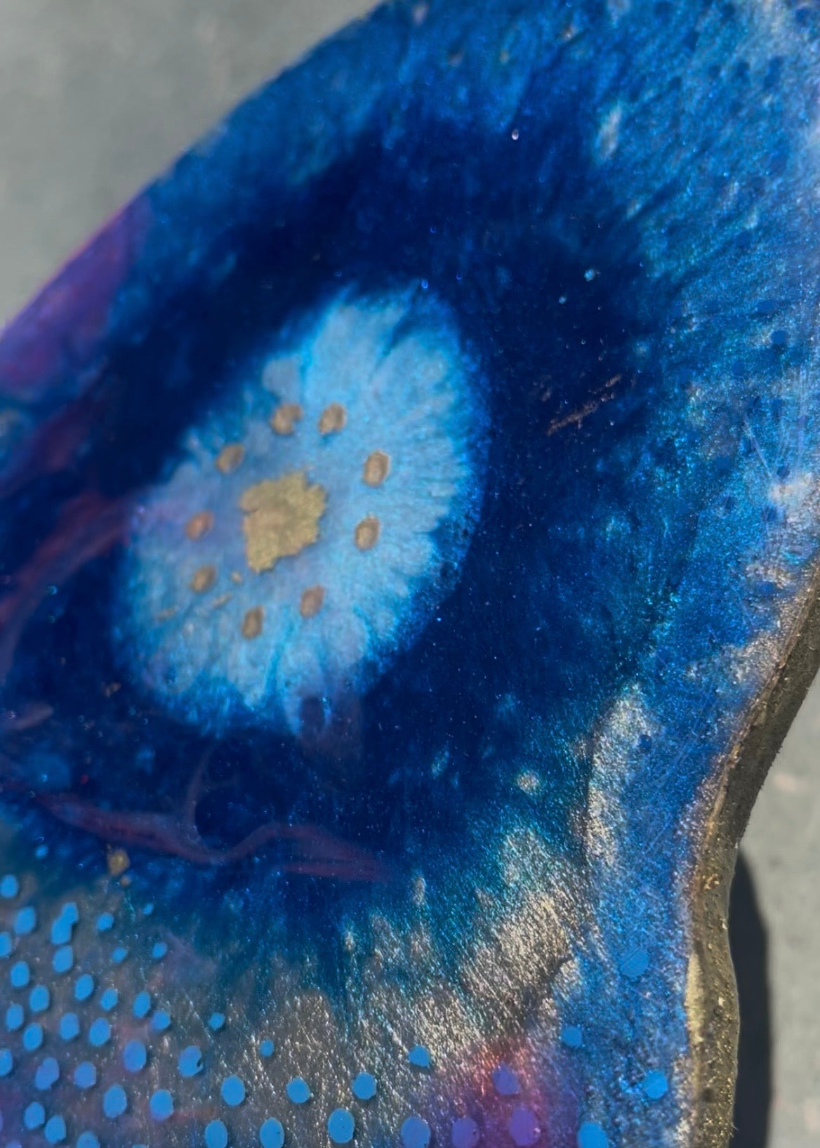 Large Resin Butterfly Wall Art with Quartz Crystal & Gold Leaf  One of a Kind
