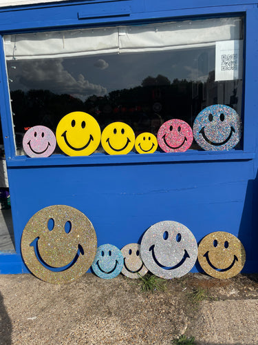 Xxl gold super glitter smiley 70cm