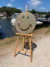 Xxl gold super glitter smiley 70cm