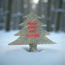 Tree for life in silver glitter - choose your own quote